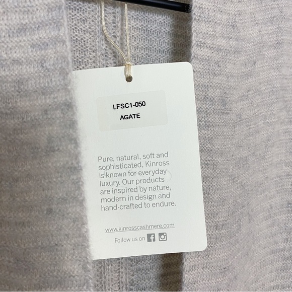 Kinross NWT Cashmere Textured East Cardigan in Agate - Picture 7 of 8